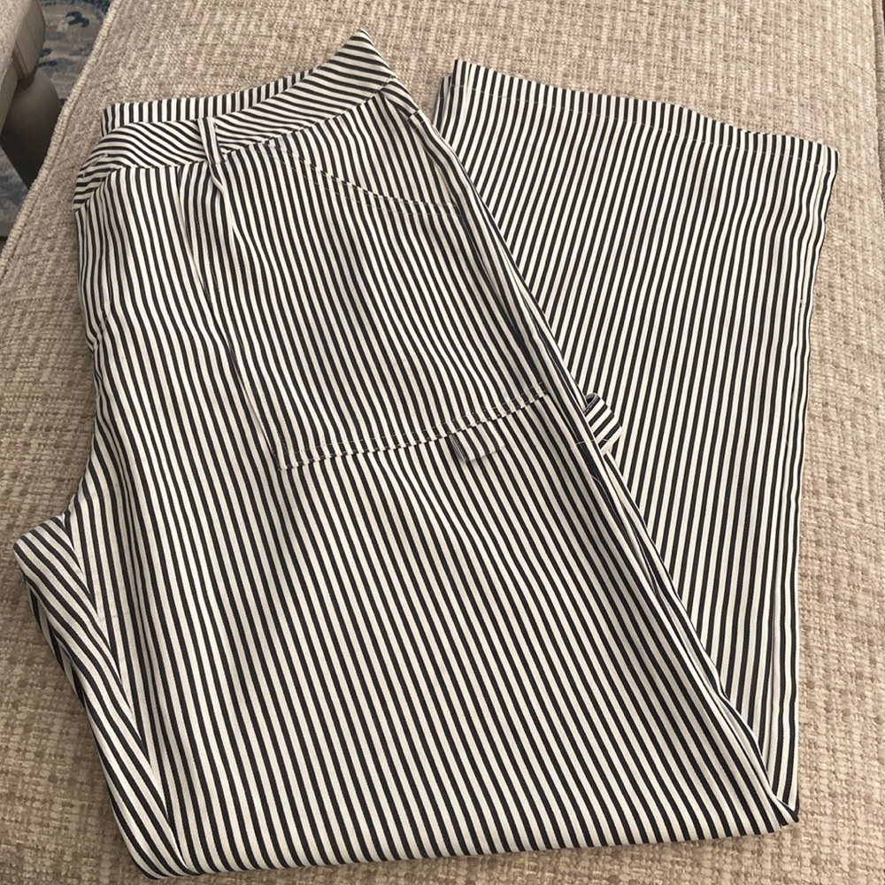 Shein Black and White wide leg, stripped slacks